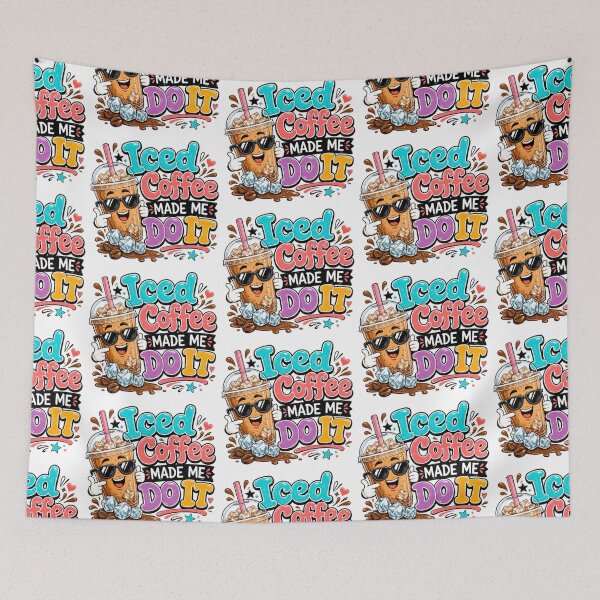 Item preview, Iced Coffee Made Me Do It – Funny Coffee Lover Cartoon Retro Design designed and sold by CreativeNest Prints.