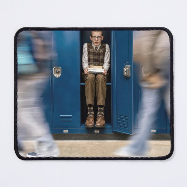 Item preview, Scared Student Hiding in School Locker designed and sold by Maria Dryfhout.