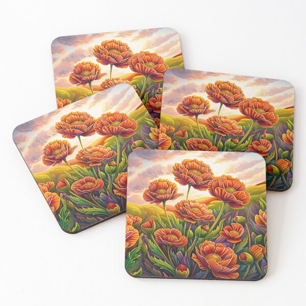 Item preview, Iceland poppies in full bloom designed and sold by FoldedRainbow.
