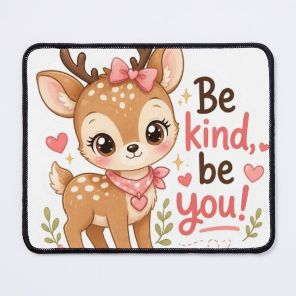 Item preview, Kawaii Deer Sticker – Be Kind, Be You! Cute Baby Deer Aesthetic Sticker designed and sold by Vegasstickers.