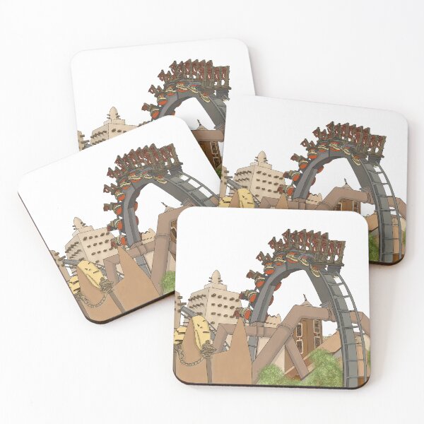 Item preview, Black Mamba Coaster - Phantasialand Inverted Illustration (Theme Park Fan Art) designed and sold by FoolishDreamers.