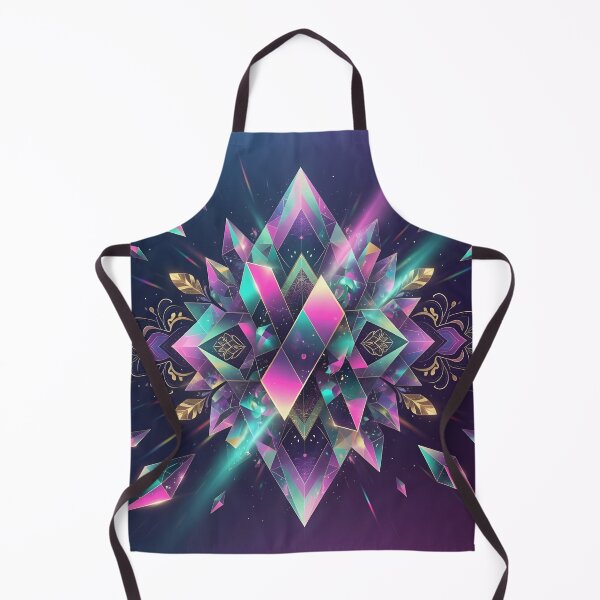 Item preview, Holographic Crystal Mandala – Iridescent Gem Burst Sacred Geometry Art designed and sold by DreamyWallVibes.