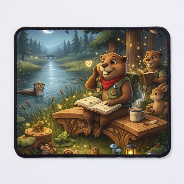 Item preview, Happy Beaver Adventures – The First Song of the Summer Night designed and sold by Clothes With Smiling Animals Walt Gral.