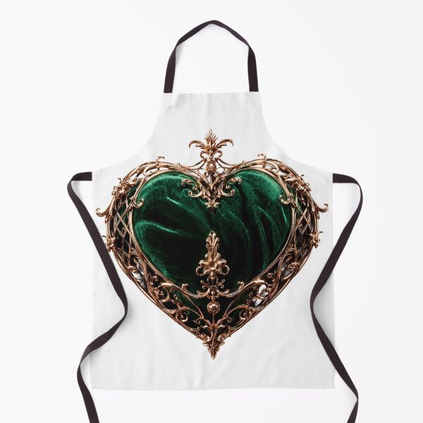 Item preview, Emerald Green Velvet Royal Heart Gold Filigree designed and sold by WonderDokkan.