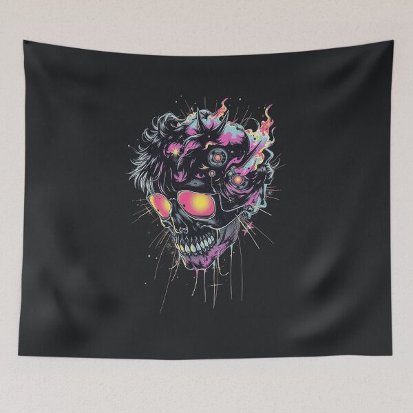 Item preview, Neon Skull Flaming Galaxy designed and sold by ERODED SELF.