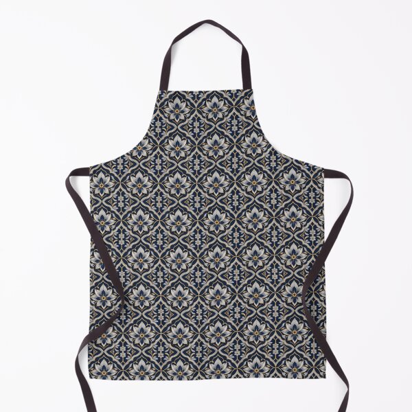 Item preview, Modern Elegant Navy Blue Gold Silver Floral Geometric Seamless Pattern designed and sold by HoneyBlizz.