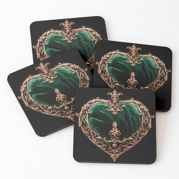 Item preview, Emerald Green Velvet Heart Dark Royal Edition designed and sold by WonderDokkan.