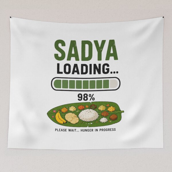Item preview, Sadya Loading Please Wait Hunger In Progress Funny Onam T-Shirt Gift designed and sold by SHREE ART STUDIO.