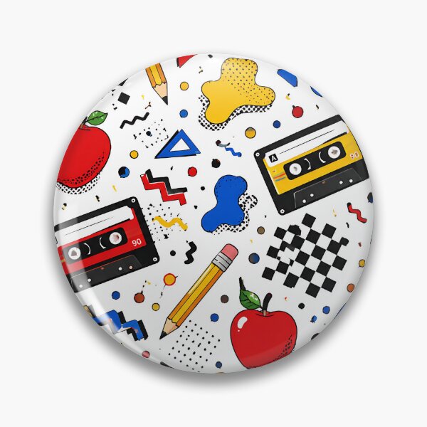 Item preview, Retro 90s School Stationery And Apple Pattern designed and sold by Thai Vibe Studio.