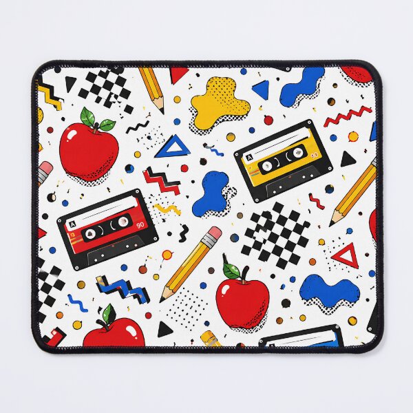 Item preview, Retro 90s School Stationery And Apple Pattern designed and sold by Thai Vibe Studio.