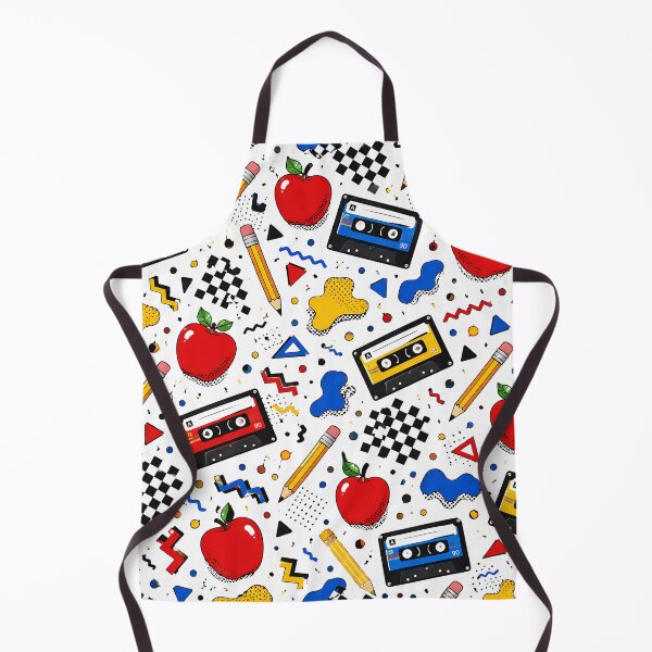 Item preview, Retro 90s School Stationery And Apple Pattern designed and sold by Thai Vibe Studio.