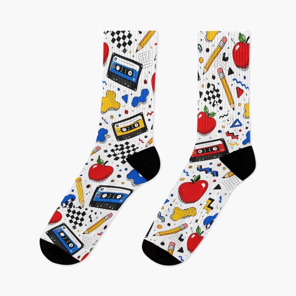 Item preview, Retro 90s School Stationery And Apple Pattern designed and sold by Thai Vibe Studio.