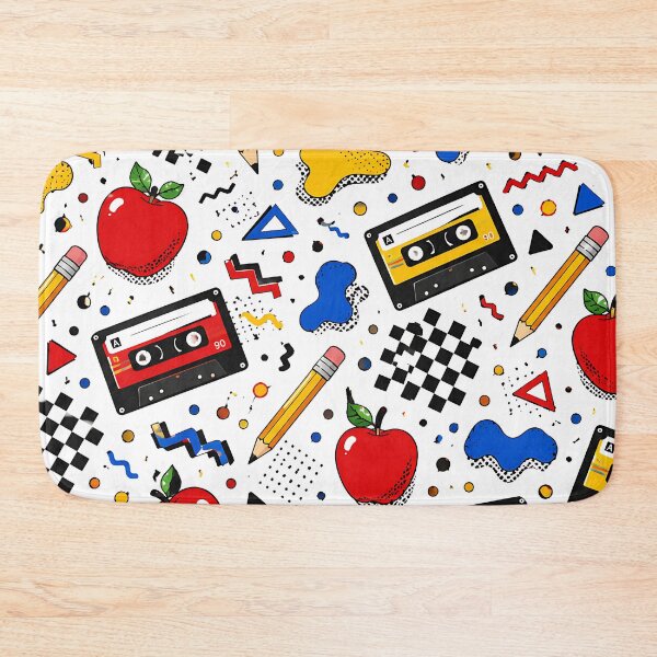 Item preview, Retro 90s School Stationery And Apple Pattern designed and sold by Thai Vibe Studio.