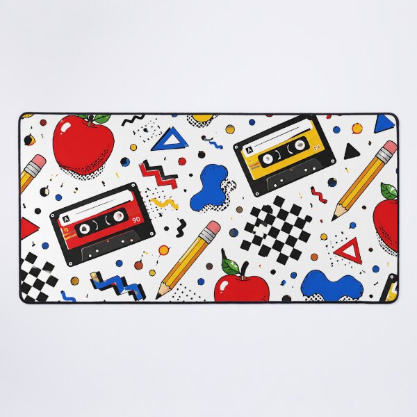 Item preview, Retro 90s School Stationery And Apple Pattern designed and sold by Thai Vibe Studio.