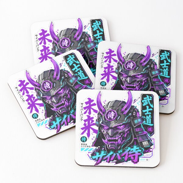 Item preview, Cyberpunk Samurai Oni Mask Sticker designed and sold by Anmol-Arts.