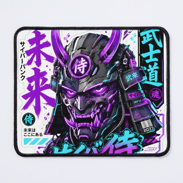 Item preview, Cyberpunk Samurai Oni Mask Sticker designed and sold by Anmol-Arts.