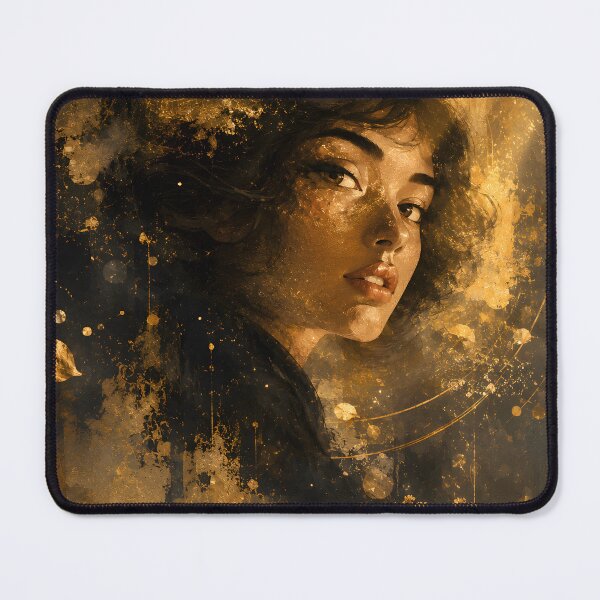 Item preview, Golden Silence – Elegant Portrait with Gold Leaf and Light designed and sold by bauschberts.