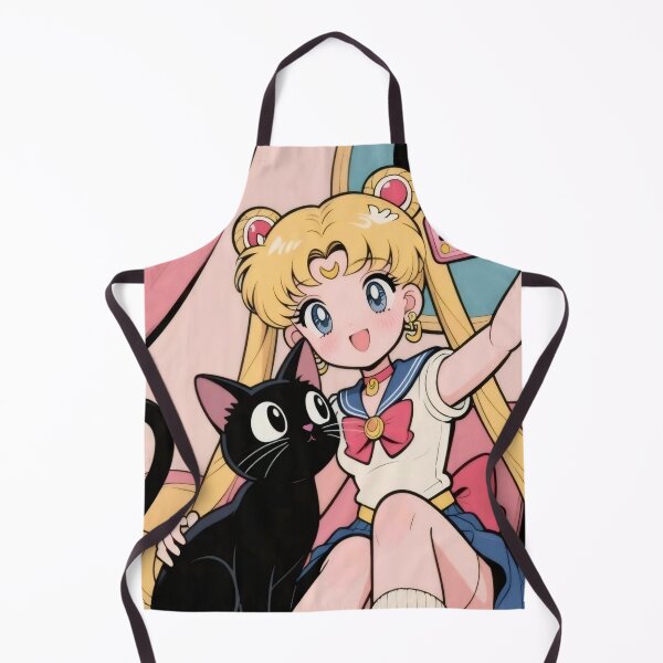 Item preview, Retro Magical Heroine and Black Cat Selfie - 90s Anime Style Art designed and sold by Billy Morfo™.
