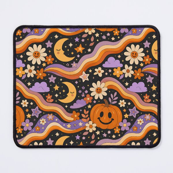 Item preview, Retro Groovy Autumn Night And Stars Pattern designed and sold by Thai Vibe Studio.