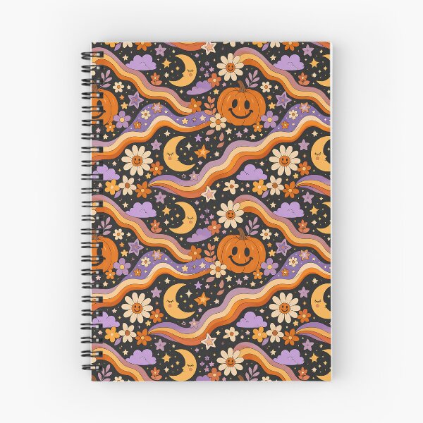 Item preview, Retro Groovy Autumn Night And Stars Pattern designed and sold by Thai Vibe Studio.
