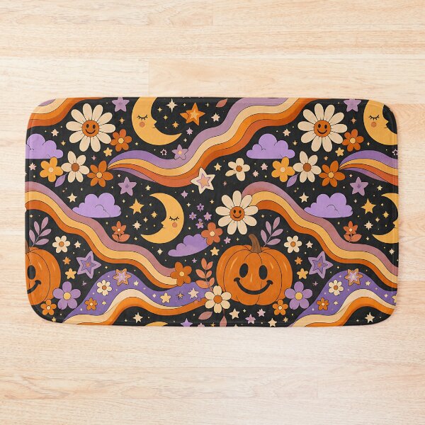 Item preview, Retro Groovy Autumn Night And Stars Pattern designed and sold by Thai Vibe Studio.