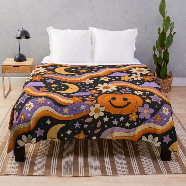 Item preview, Retro Groovy Autumn Night And Stars Pattern designed and sold by Thai Vibe Studio.