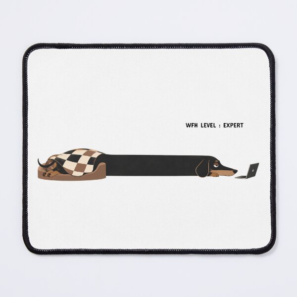 Item preview, WFH Level Expert Funny Long Dachshund Dog Office Meme designed and sold by LazyPaw Design.