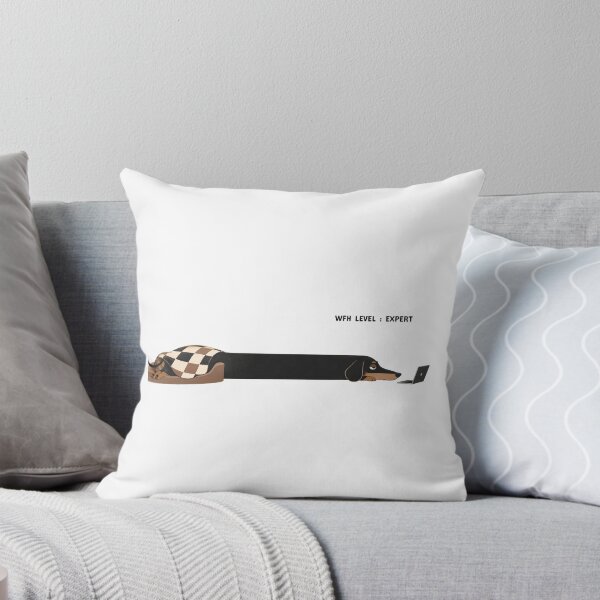 Item preview, WFH Level Expert Funny Long Dachshund Dog Office Meme designed and sold by LazyPaw Design.