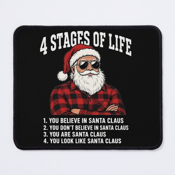 Item preview, 4 Stages of Life Santa Claus Funny Christmas Humor Men designed and sold by clothesy7.