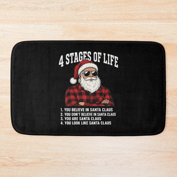 Item preview, 4 Stages of Life Santa Claus Funny Christmas Humor Men designed and sold by clothesy7.