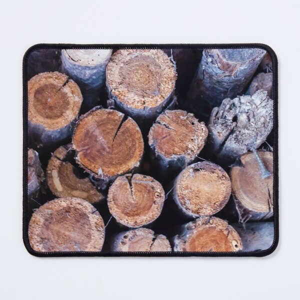 Item preview, Stacked Firewood Logs With Visible Tree Rings and Rustic Bark Texture for Winter Heating designed and sold by Nmallia.