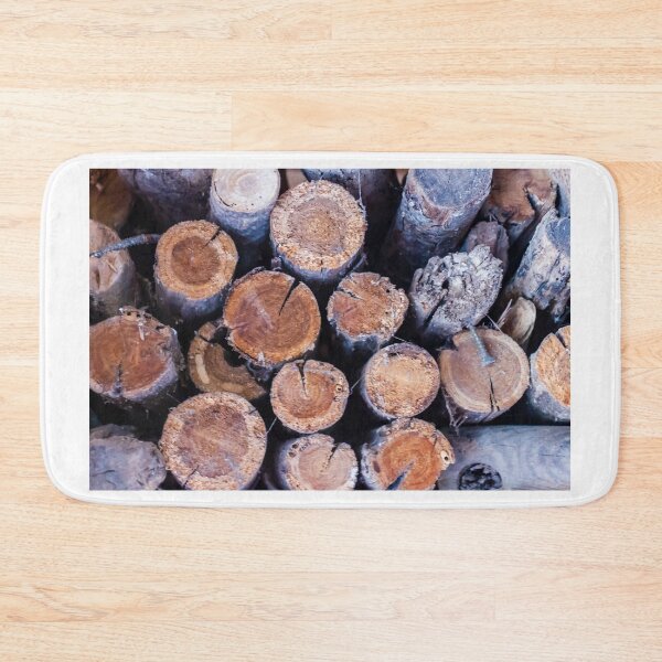 Item preview, Stacked Firewood Logs With Visible Tree Rings and Rustic Bark Texture for Winter Heating designed and sold by Nmallia.