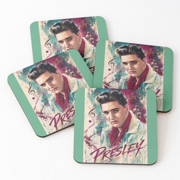 Item preview, Elvis Presley Artistic Watercolor Music Notes Portrait designed and sold by ElvisVintagePosters.