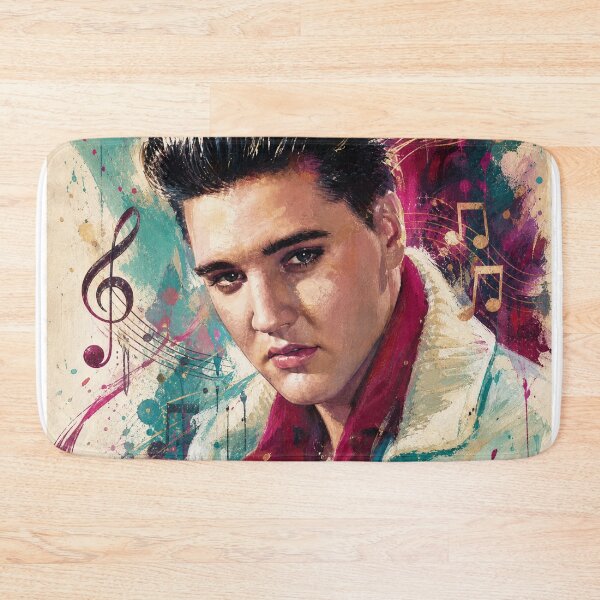 Item preview, Elvis Presley Artistic Watercolor Music Notes Portrait designed and sold by ElvisVintagePosters.