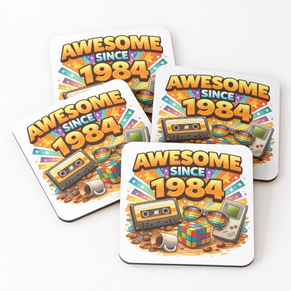 Item preview, Awesome Since 1984 Retro Birthday Vintage Eighties Design designed and sold by The-T-In-Retro.