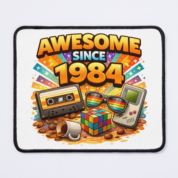 Item preview, Awesome Since 1984 Retro Birthday Vintage Eighties Design designed and sold by The-T-In-Retro.