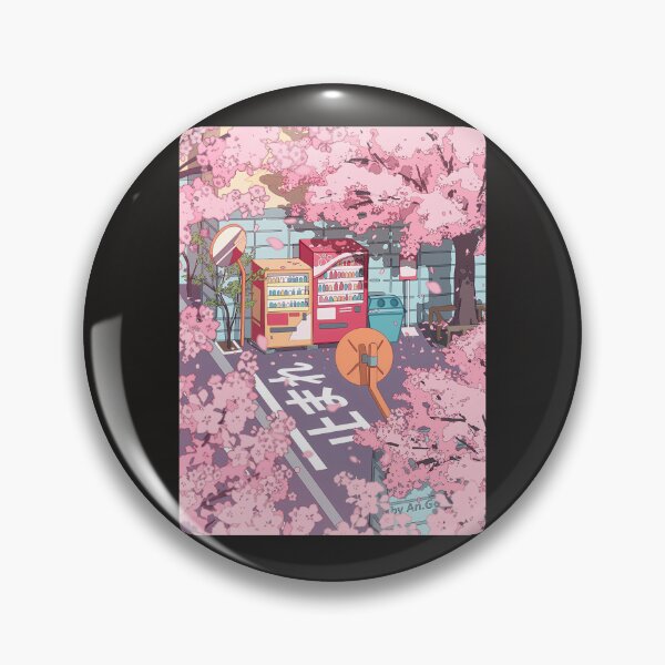 Item preview, A Beautiful Aesthetic Tokyo Street And  The Pink Sakura Tree Blossom designed and sold by ruxlewise.