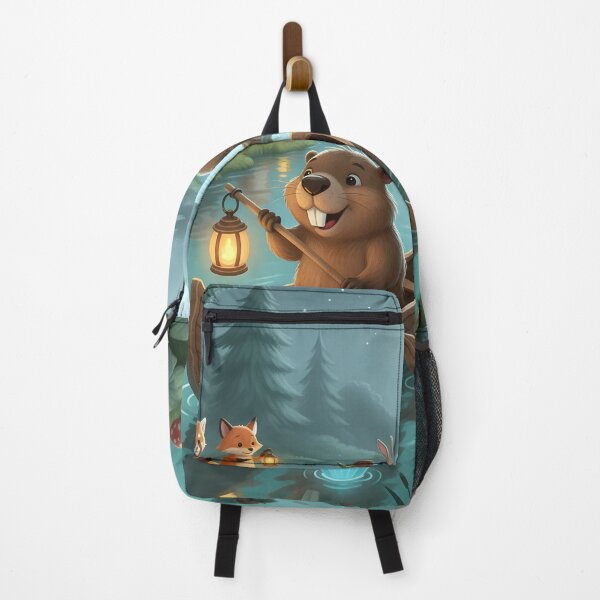Item preview, Happy Beaver Adventures – Moonlight on Whispering River designed and sold by Clothes With Smiling Animals Walt Gral.