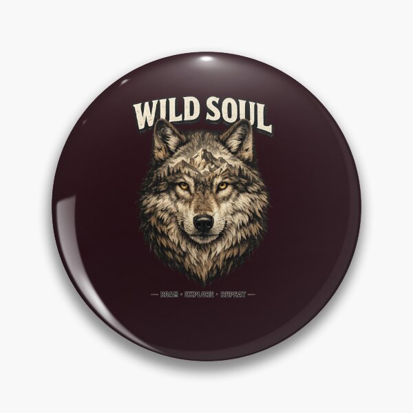 Item preview, Wild Soul Wolf Mountain Vintage Outdoor Adventure T-Shirt designed and sold by PrintoraDesign.