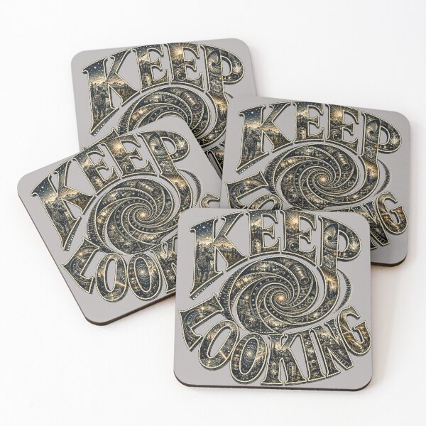 Item preview, Keep Looking | Spiral Lens Typography Illustration designed and sold by Golden Era Studio.