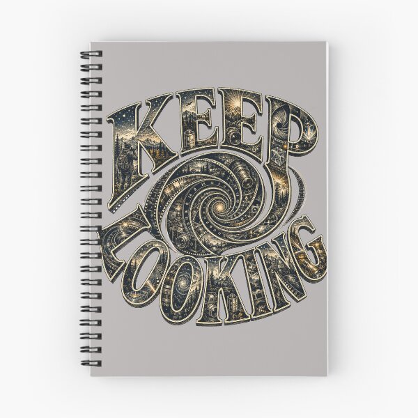 Item preview, Keep Looking | Spiral Lens Typography Illustration designed and sold by Golden Era Studio.