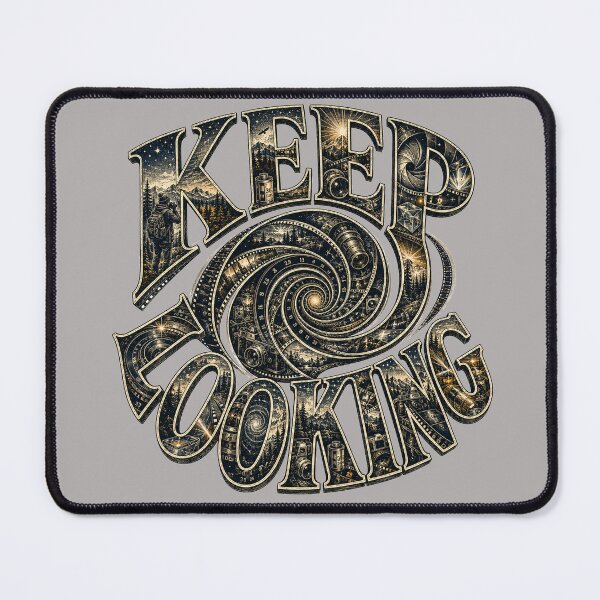 Item preview, Keep Looking | Spiral Lens Typography Illustration designed and sold by Golden Era Studio.