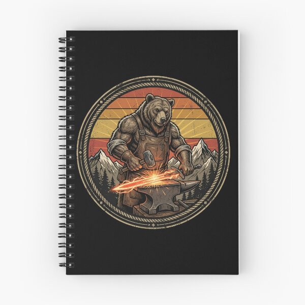 Item preview, Retro Blacksmith Grizzly Bear Vintage Badge designed and sold by DuckOddity.