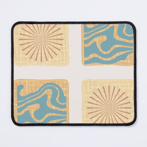 Item preview, Geometric Pattern of Sun and Waves, Retro Mediterranean Summer Style designed and sold by TheCozyDesk.