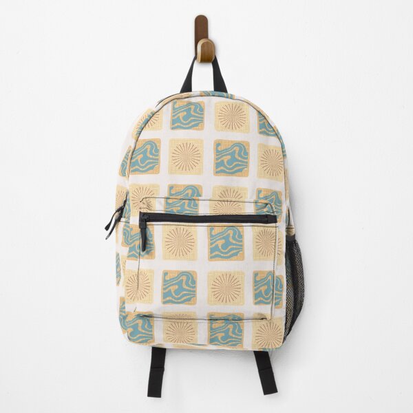Item preview, Geometric Pattern of Sun and Waves, Retro Mediterranean Summer Style designed and sold by TheCozyDesk.