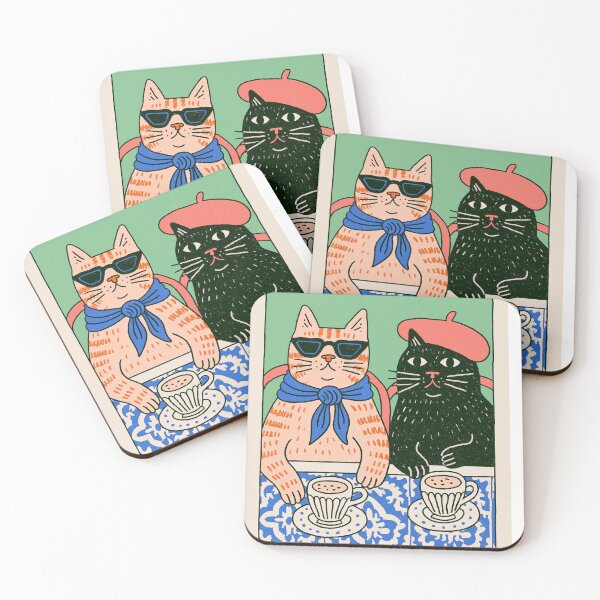 Item preview, Parisian Coffee Cats Digital Art designed and sold by Ayrshiredesigns.