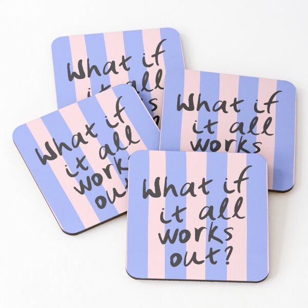 Item preview, What If It All Works Out? Retro Pastel Stripe Typography designed and sold by nineFlorals.