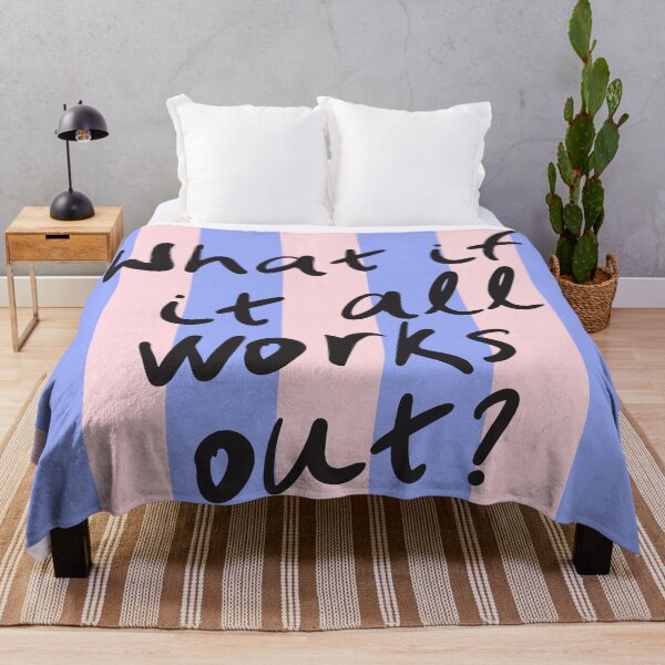 Item preview, What If It All Works Out? Retro Pastel Stripe Typography designed and sold by nineFlorals.