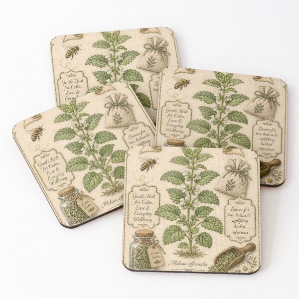 Item preview, Lemon Balm Vintage Embroidered Herbarium Botanica designed and sold by Drift Pattern Studio.
