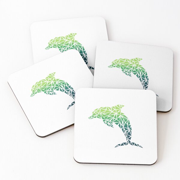 Item preview, Geometric Dolphin - Emerald designed and sold by Espyr.Art.